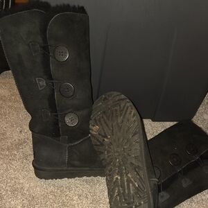 UGG Black Buttoned Winter Boots